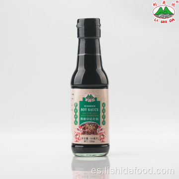 Salsa de soja oscura de champiñones de botella de vidrio de 150 ml